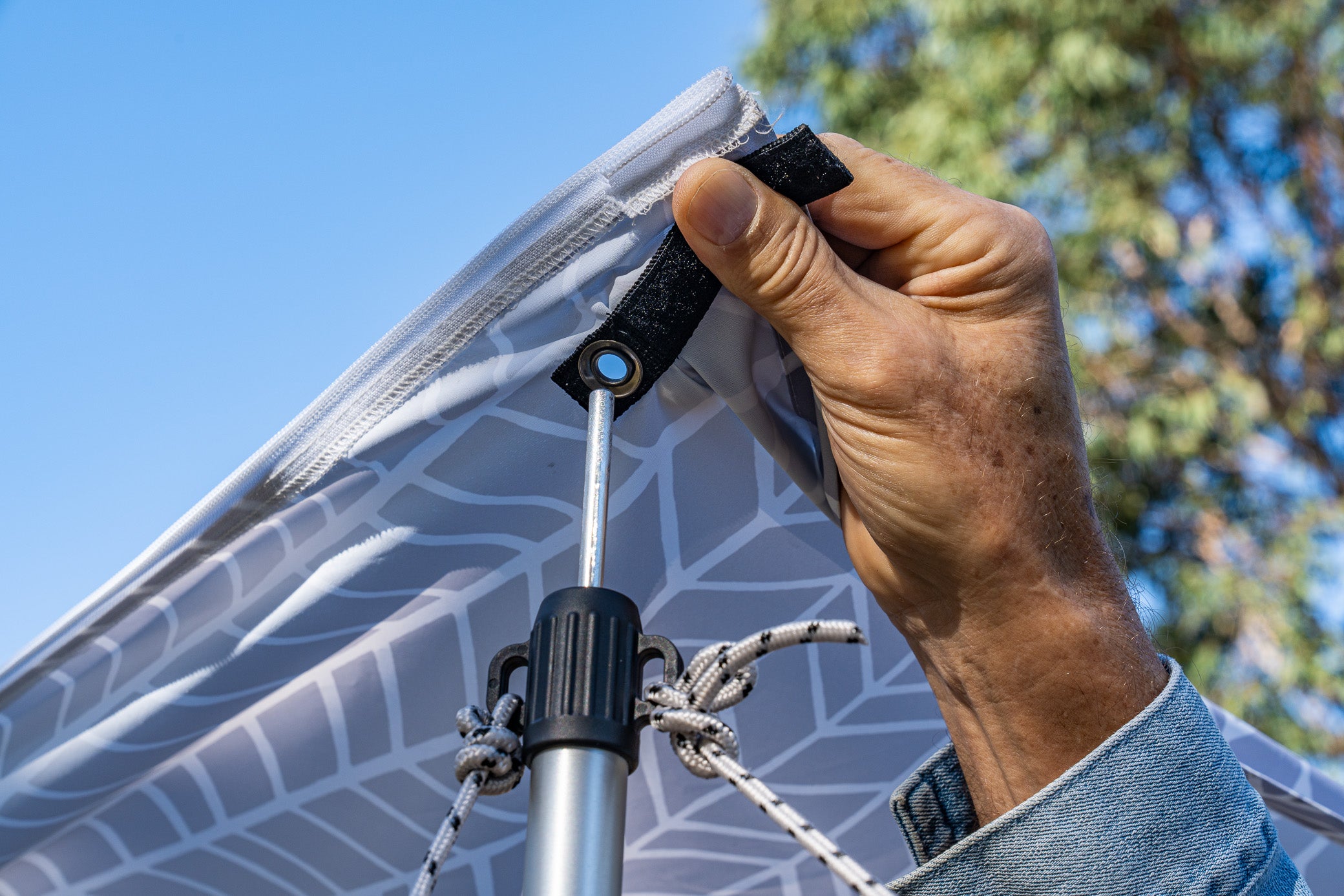 awning eyelets with poles