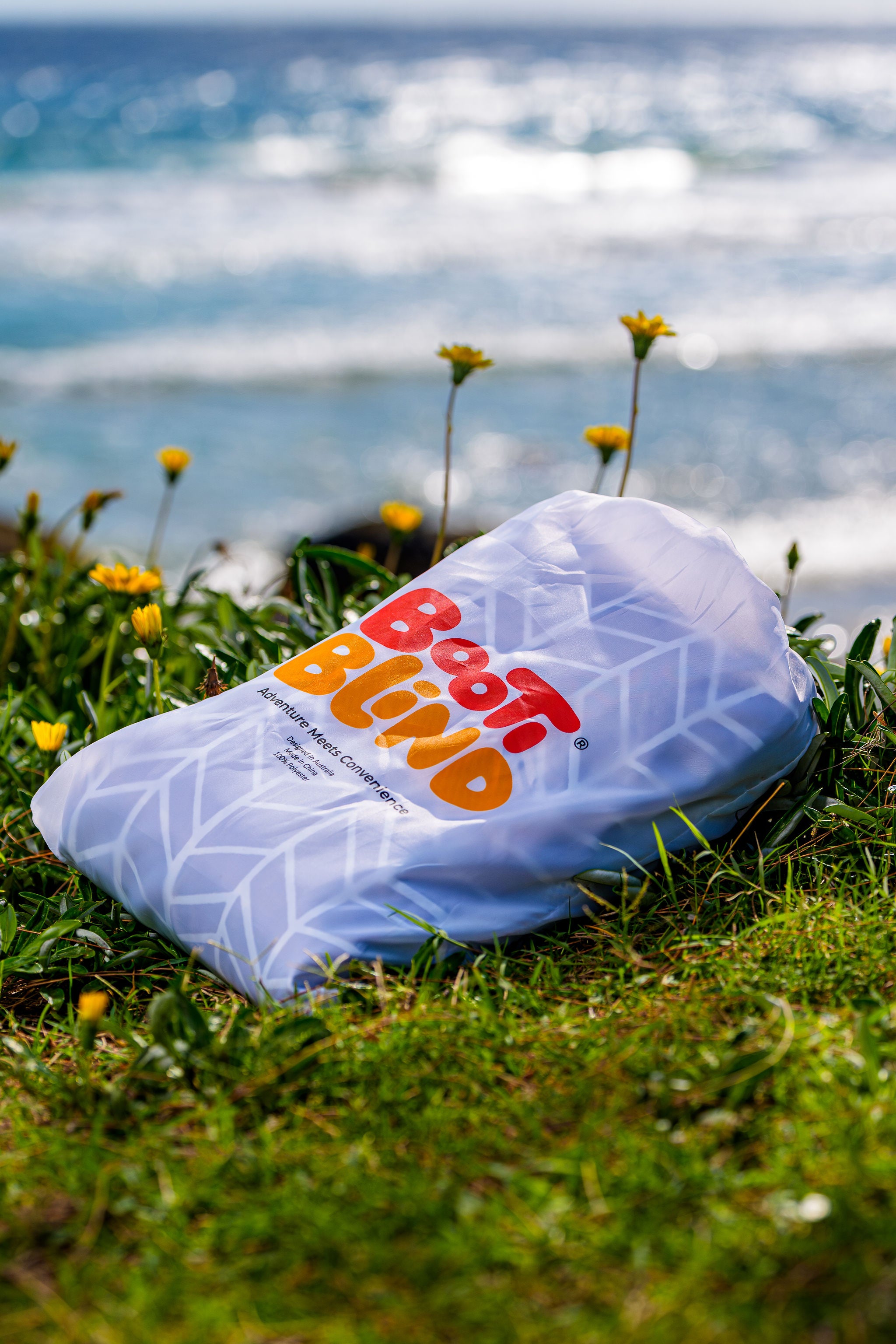 folded tent on grass